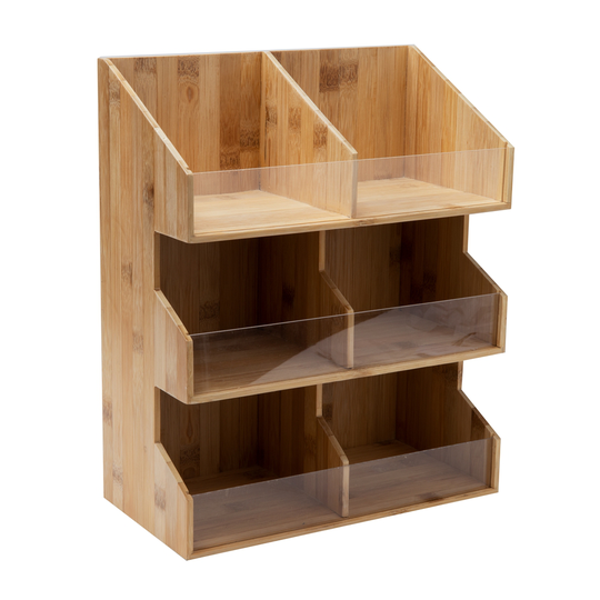 Mind Reader Bamboo 6-Section Coffee Organizer