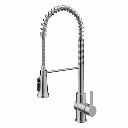 Kraus Britt Pull-Down Single Handle Filter Kitchen Faucet in Spot Free Stainless Steel
