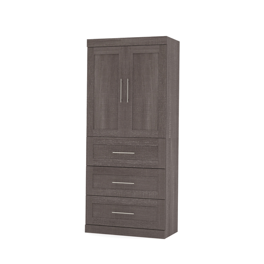 Bestar Pur 36-in Bark Grey Armoire with Drawers