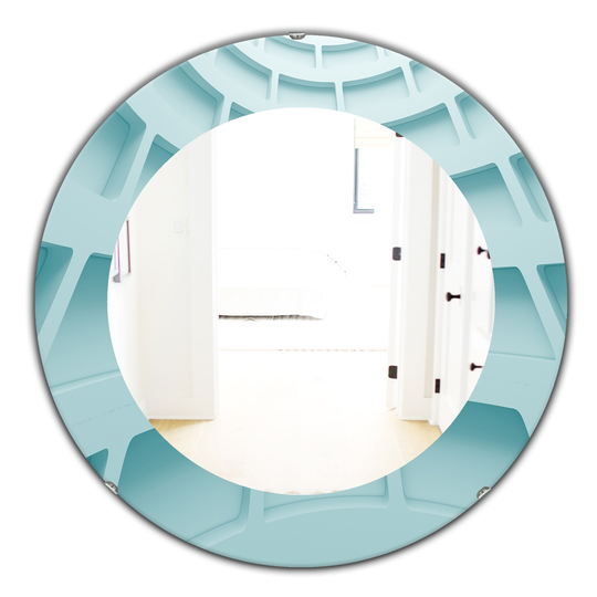 Designart 24-in x 24-in Light Blue Waves Modern Mirror
