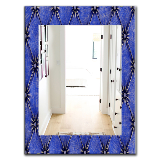 Designart Canada 35.4-in L x 23.6-in W Rectangle Leather Print Polished Wall Mirror