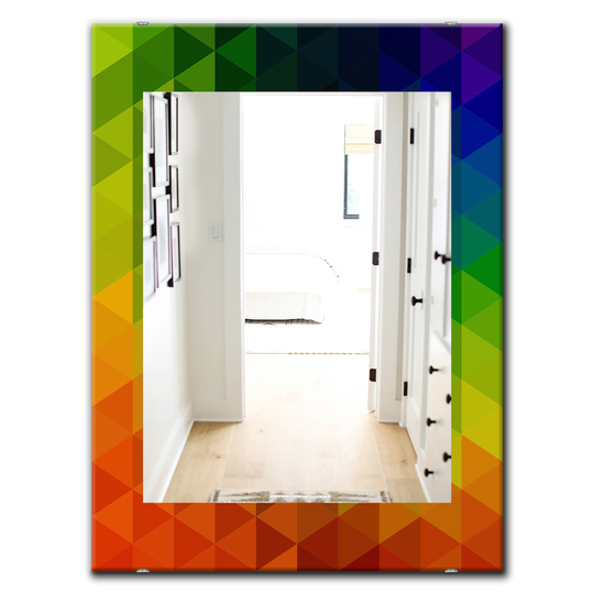Designart 35.4-in x 23.6-in Orange Triangular Colourfields Modern Mirror
