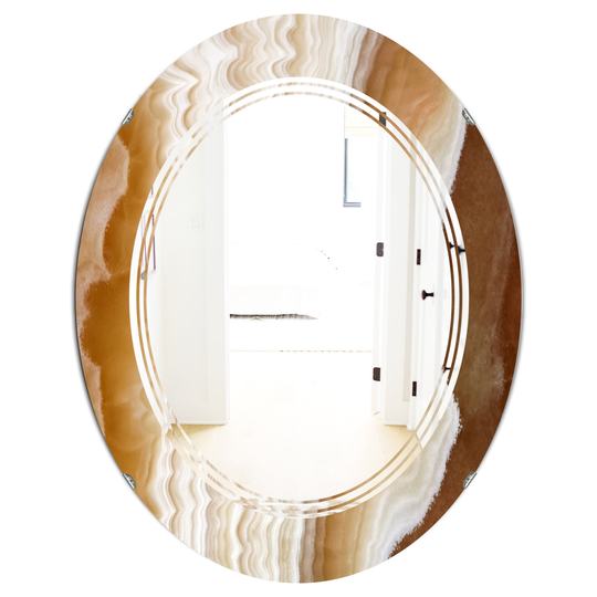 Designart Canada Oval 31.5-in L x 23.7-in W Marbled Geode Modern Polished Wall Mirror