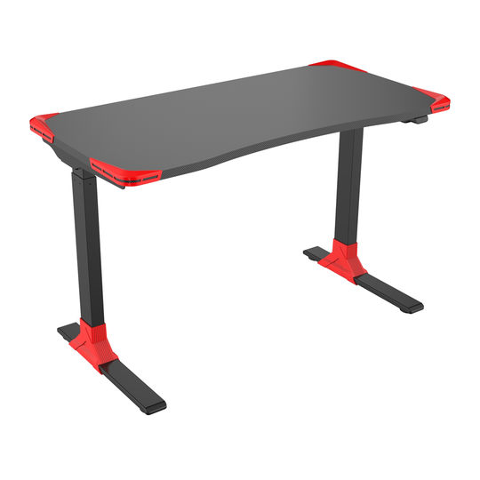 TygerClaw 47 1/4-in Black and Red Sit-Stand Gaming Desk with Anti-Collision Function