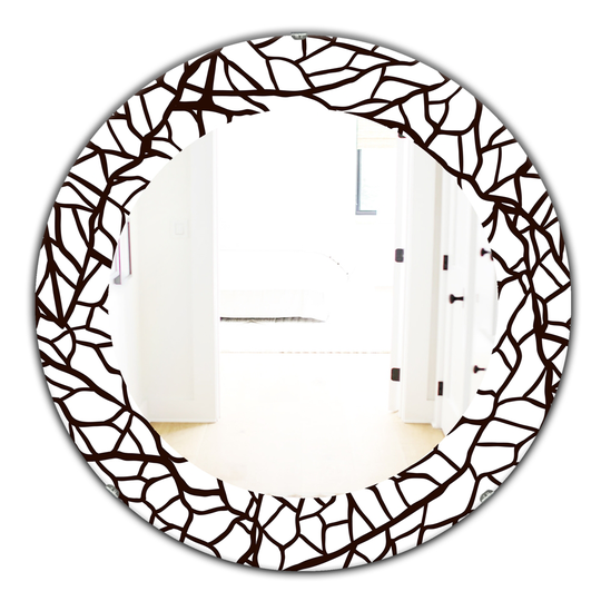 Designart Canada 24-in L x 24-in W Round Brown Scandinavian Polished Wall Mirror