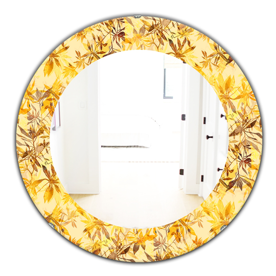 Designart 24-in x 24-in Yellow and Gold Moods Bohemian/Eclectic Mirror