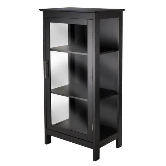 Winsome Wood Poppy Display Cabinet 23.62-in x 47.24-in Black