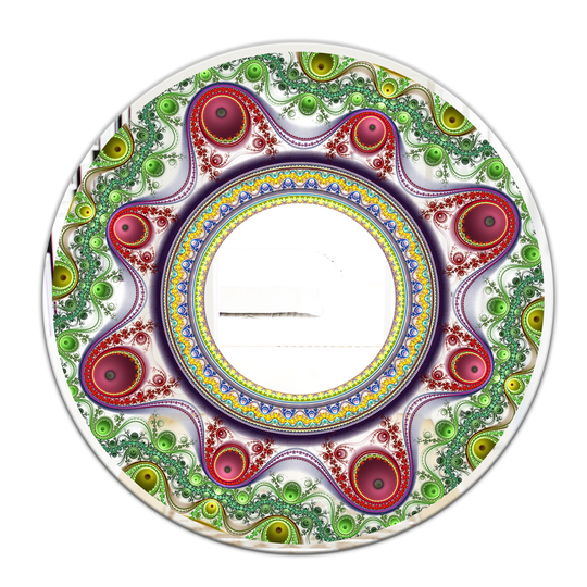 Designart Circles & Curves II Round 24-in L x 24-in W Polished Modern Green Wall Mounted Mirror