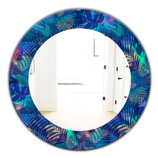 Designart 24-in x 24-in Blue Tropical Mood Blue Modern Mirror