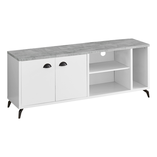 Monarch Specialties 60-in White/grey Cement-look TV Stand