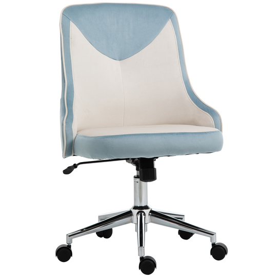 Vinsetto Blue and White Contemporary Adjustable Height Swivel Office Chair