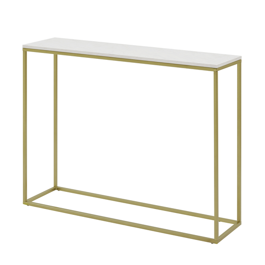 Walker Edison Faux White Marble/Gold Modern Console Table