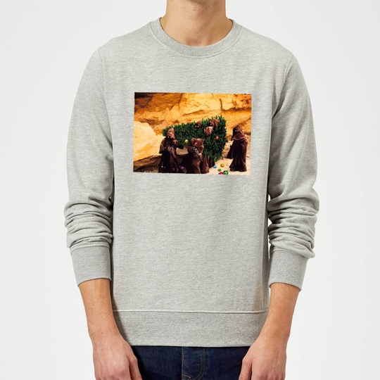 Star Wars Jawas Christmas Tree Grey Christmas Jumper - S
