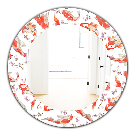 Designart 24-in x 24-in White Costal Creatures Modern Mirror