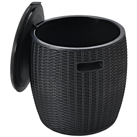 Costway 36-L Black Patio Rattan Side Table