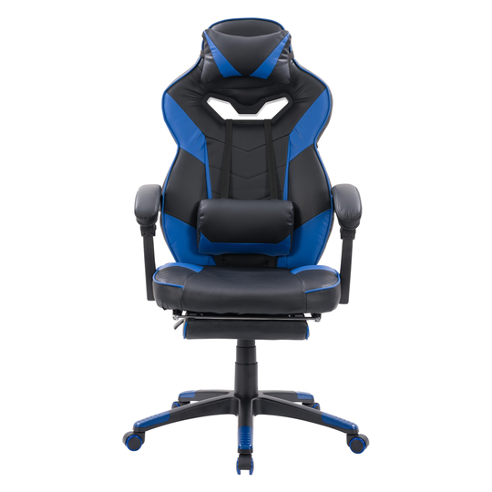 CorLiving Doom Black and Blue Ergonomic Adjustable Height Swivel Desk Chair