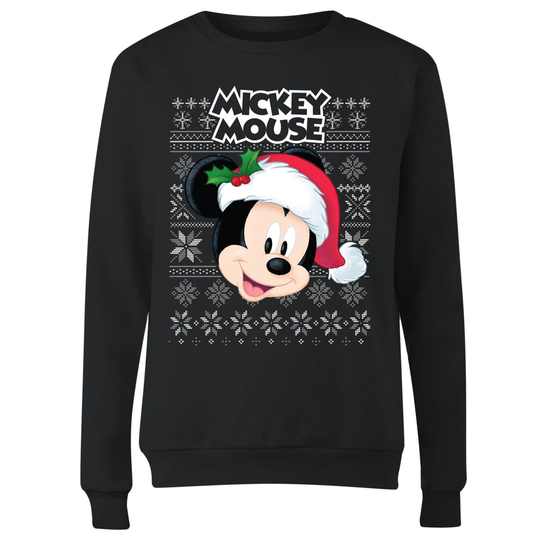 Disney Classic Mickey Mouse Women's Christmas Jumper - Black - XS