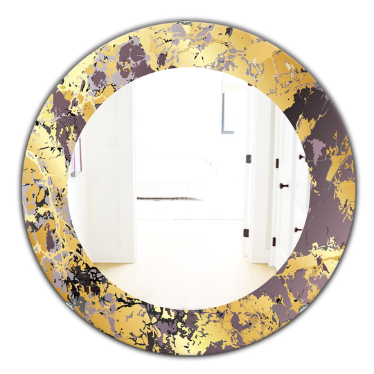Designart Canada 24-in L x 24-in W Round Marbled Marvelous Polished Wall Mirror