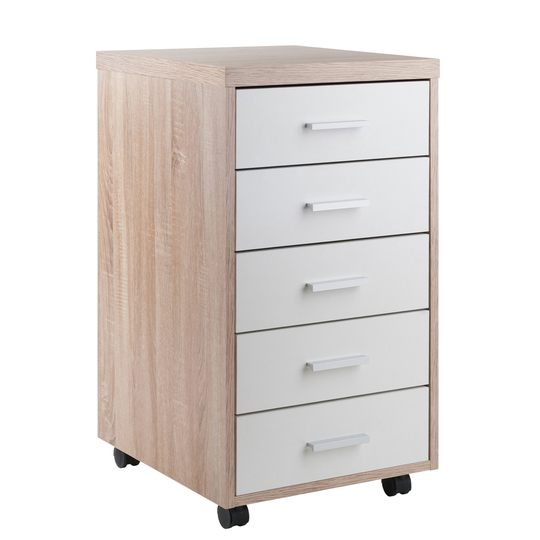 Winsome Wood Kenner Office Cabinet - Reclaimed Wood and White