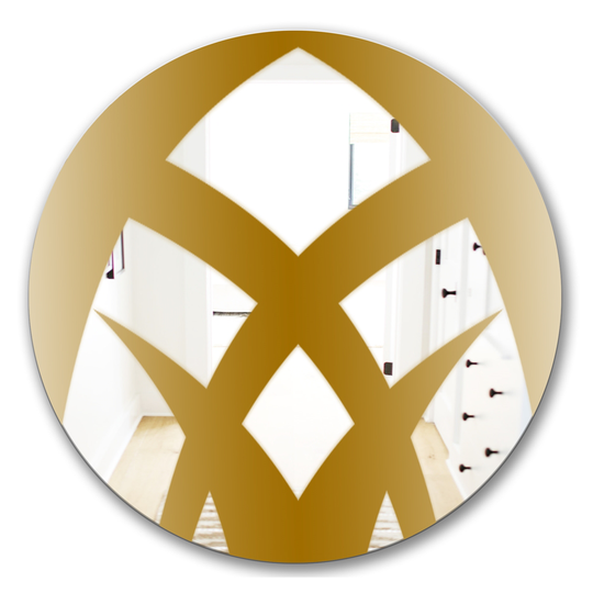 Designart Canada 24-in L x 24-in W Round Gold Symmetrical Abstract Polished Wall Mirror