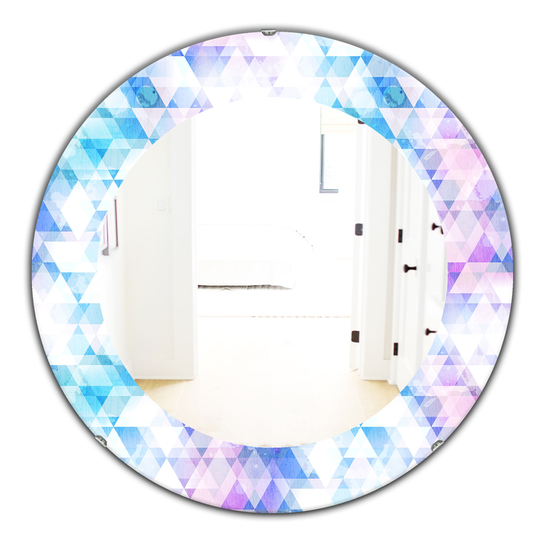 Designart 24-in x 24-in Purple Triangular Colourfields Modern Mirror