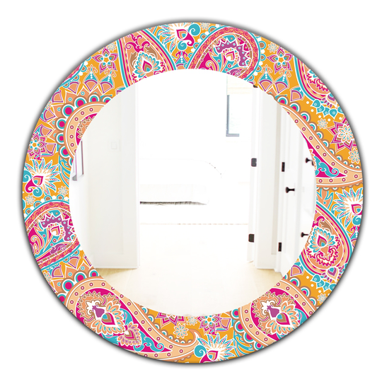 Designart 24-in x 24-in Pink Feathers Bohemian and Eclectic Mirror