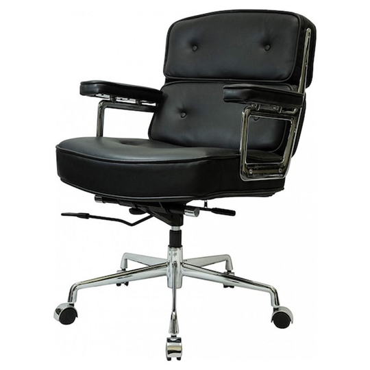 Nicer Interior Eames Executive Office Chair - Black Leather