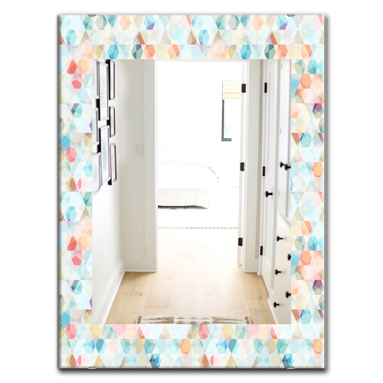 Designart 35.4-in x 23.6-in White Pastel Dreams Modern Mirror