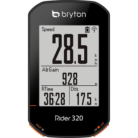 Bryton Rider 320E GPS Cycle Computer - Head Unit Only} - Black