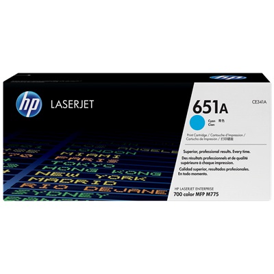 HP 651A (CE341A) Cyan Original LaserJet Toner Cartridge - CE341A