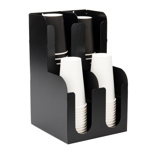 Mind Reader Black 4-Compartment Dual-Level Coffee Organizer