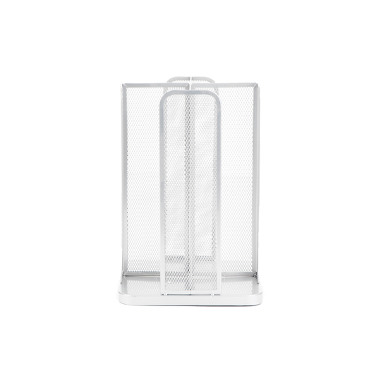 Mind Reader White Metal Mesh 4-Compartment Carousel Coffee Organizer