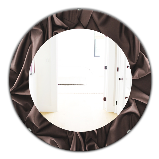 Designart Canada 24-in L x 24-in W Round Folded Dark Silk Waves Polished Wall Mirror