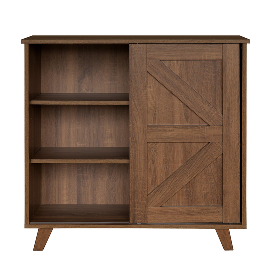 Homycasa Latza Walnut Manufactured Wood 31.9-in W Sideboard with 3 Levels