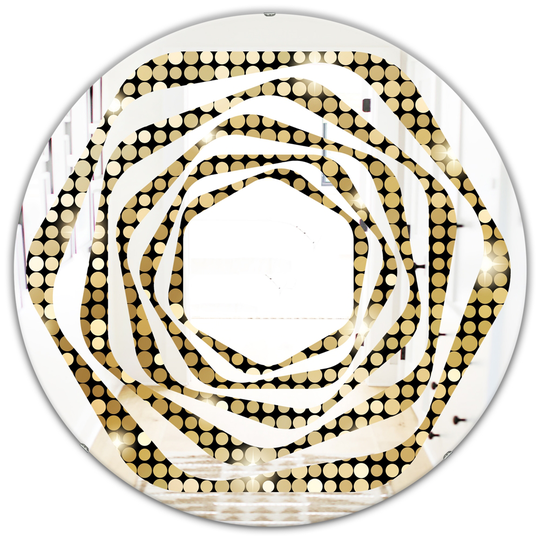 Designart 24-in x 24-in Abstract Gold Mosaic/Modern/Round Wall Mirror