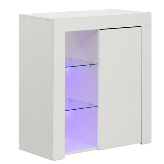 Basicwise White 5-shelf Office Cabinet with LED