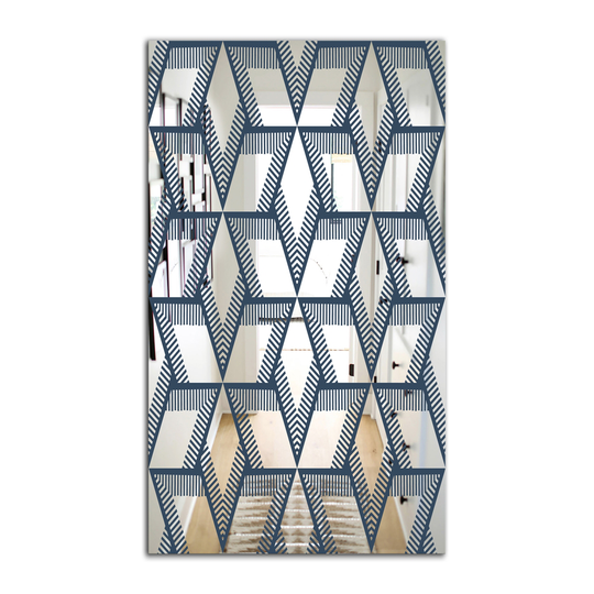 Designart Diamonds in Stars Rectangular 35.4-in L x 23.6-in W Polished Glam Gold Wall Mounted Mirror