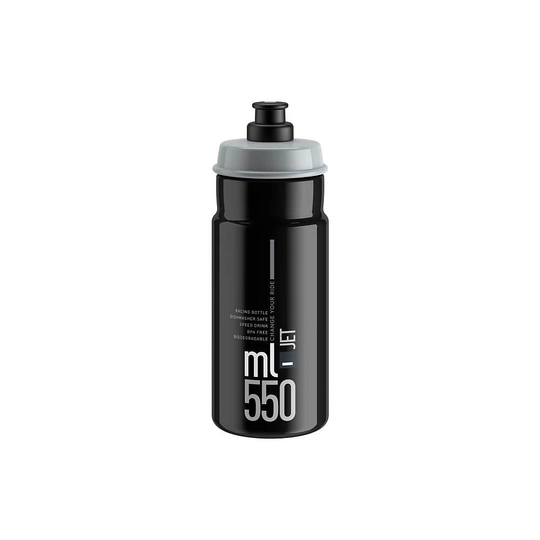 Elite Jet Biodegradable Water Bottle 550ml - 550ml} - Black-Grey Logo
