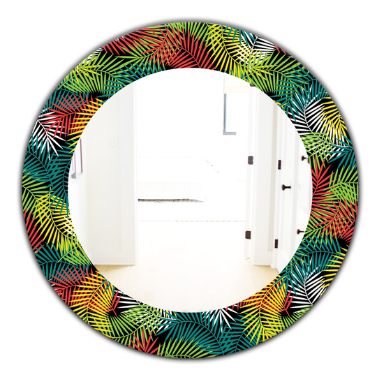 Designart 24-in x 24-in Black Tropical Mood Gloomy Bohemian and Eclectic Mirror
