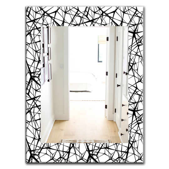 Designart 35.4-in x 23.6-in Black Web Pattern Modern Mirror