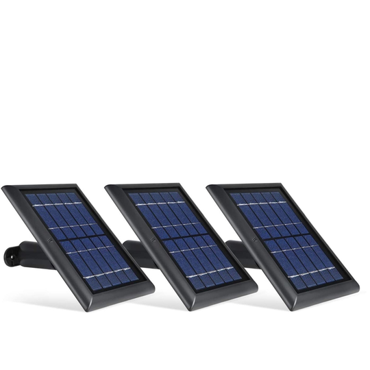 Wasserstein Black Solar Panel with 13-ft Cable for EufyCam 2C/2C Pro (3-Pack)