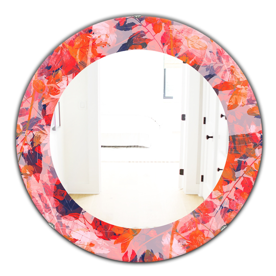 Designart Canada Round 24-in L x 24-in W Pink Spheres Polished Wall Mirror