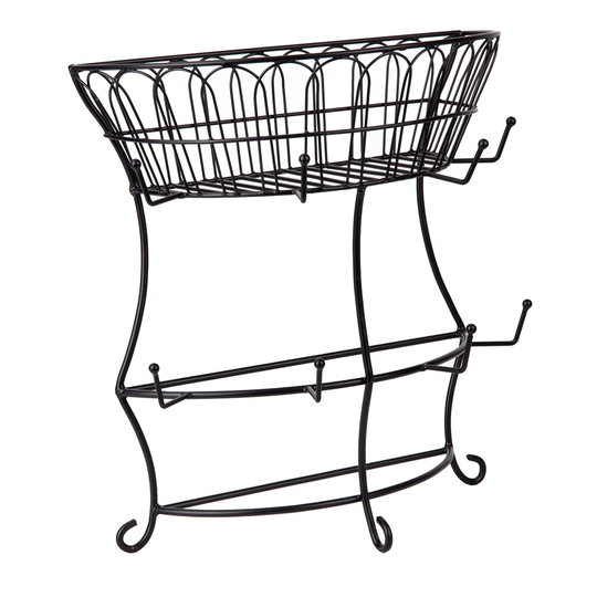 Mind Reader Black Coffee Organizer with Mug Rack