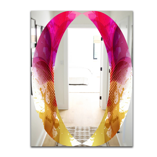 Designart Splash Rectangular 35.4-in L x 23.6-in W Polished Farmhouse Yellow Wall Mounted Mirror