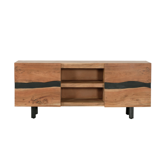 Primo International Heir 63-in Acacia Wood Media Console with Storage
