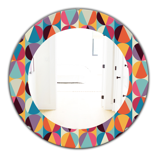 Designart 24-in x 24-in Blue Circular Dance Modern Mirror