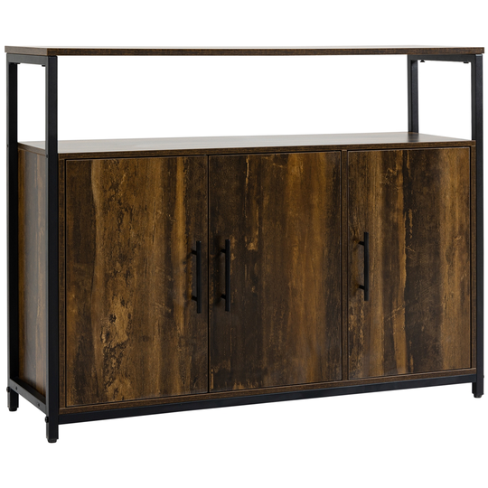 HomCom Rustic Brown MDF Sideboard