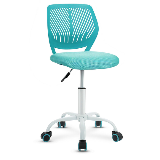 Costway Turquoise Contemporary Ergonomic Adjustable Height Swivel Task Chair