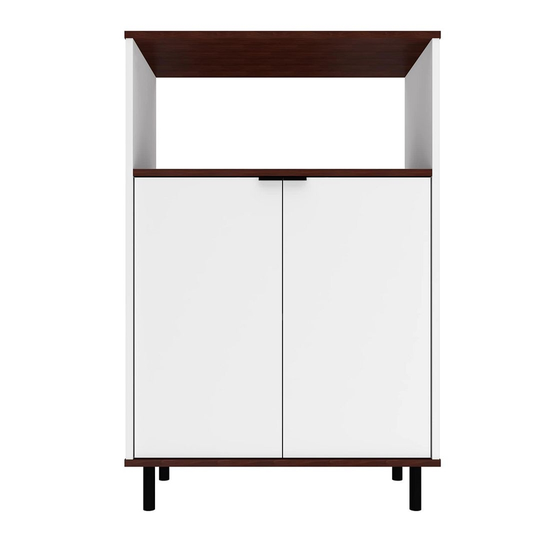 Manhattan Comfort Mosholu Accent Cabinet - 26.57-in x 40.78-in - White/Nut Brown