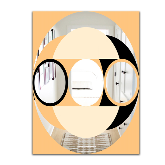 Designart Spacy Dimensions 12 Rectangular 35.4-in L x 23.6-in W Polished Mid-Century Yellow Wall Mounted Mirror